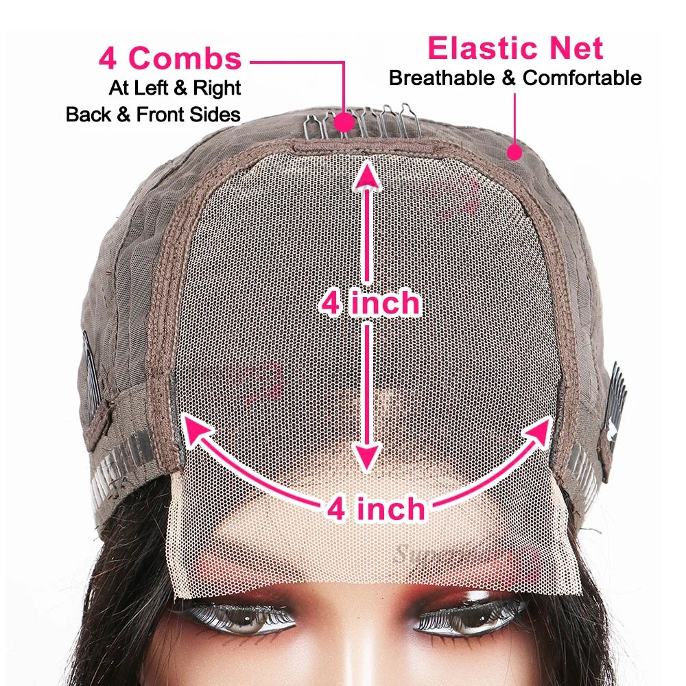 Ombre Chotolate brown Straight Bob 13x4 Lace Closure Human hair Wigs 100% Vietnamese Hair Wear and Go Glueless Layered Cut Wig