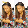 Double Drawn 13x6 HD Lace Frontal Wig Bone Straight Lace Front Wig Ombre Brown Colored Glueless Human Hair Wigs Ready To Go
