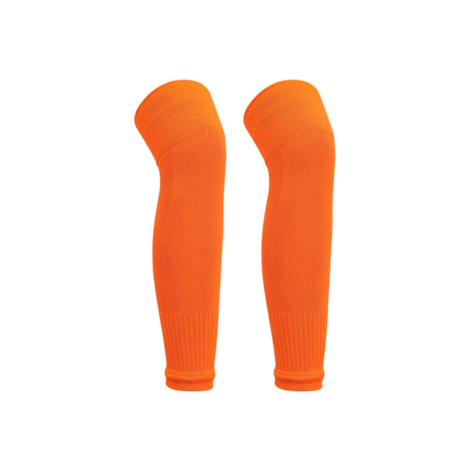 Loogdeel Adult Leg Warmers Elastic Soccer Shin Guard Calf Socks Over Knee Men Sports Compression Protection Long Sleeve Training