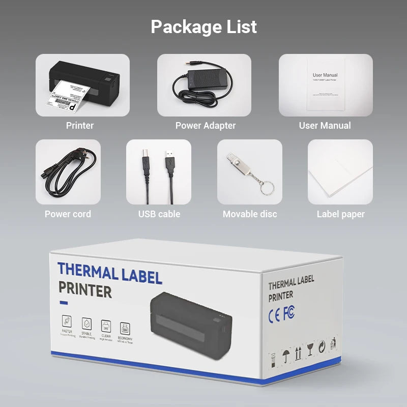 Bluetooth Thermal Label Printer Small Wireless Shipping Label Printer 4X6 inch Portable Maker Compatible with Various systems