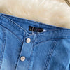 Women Denim 2 Piece Sets Long Skirt Top Suit Skirts Tops Single Breasted Outfits Washed Distressed 2025 Summer Casual Ensemble
