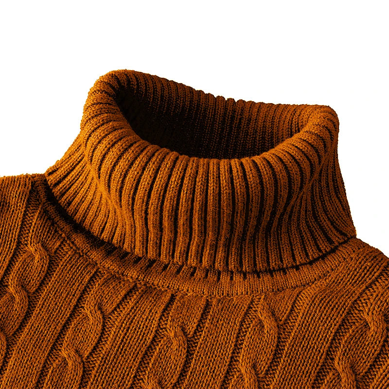 Neuer Rollkragenpullover Herren Freizeit Rollkragen Strickpullover Warm Halten Herren Pullover Wollpullover