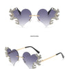 Randlose Sonnenbrille Damen Luxusmarke Strass Sonnenbrille Damen Niedliche Herzform Punk Party Brille очки від сонця женские