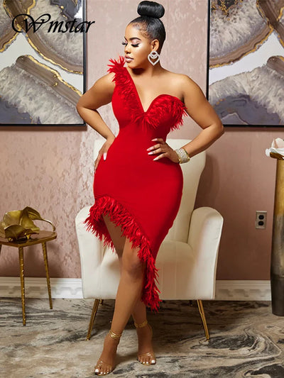 Wmstar Party Weihnachts-Kleider Damen Kleidung Bodycon Süß Sexy Partykleid Sommer Urlaub Großhandel Mengenrabatt Dropshipping