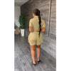 CM.YAYA INS Women's Set Short Sleeve Pocket Front Shirt and Pocket Side Shorts Suit 2023 Cargo Two 2 Piece Set Outfit Tracksuits