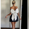 Damen Trägerloses Rückenfreies Kurzes Kleid Elegant Sexy Off Shoulder Ärmellose Kleider 2025 Damen Abendparty Geburtstagskleider Schwarz