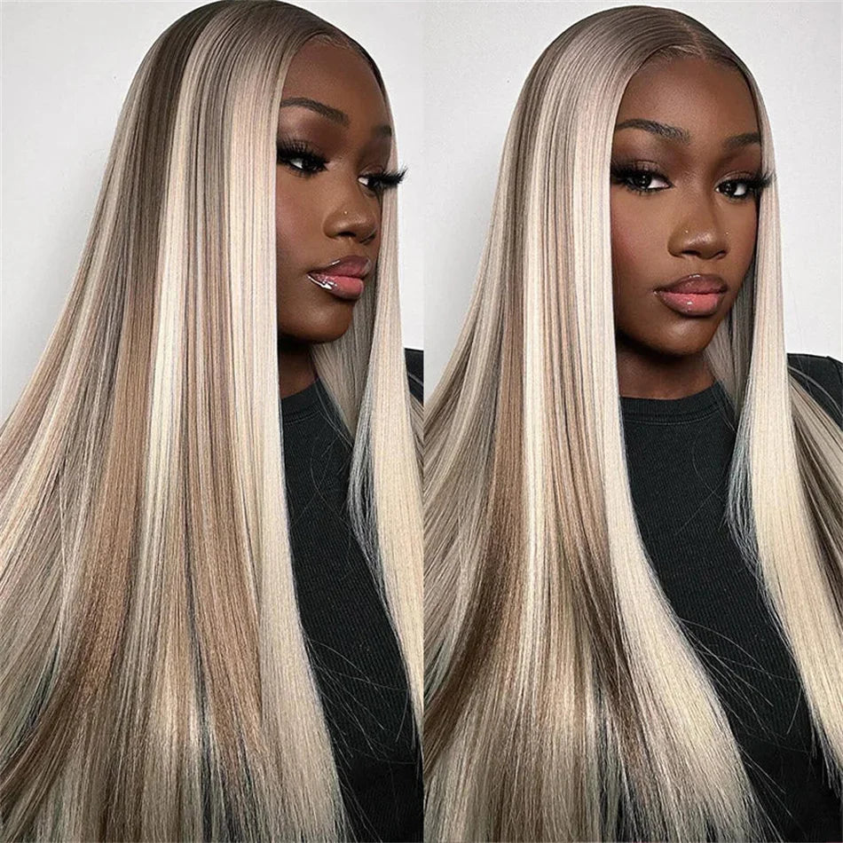 HD Ash Blonde Lace Front Wig 4/613 Highlight Wig 13x4 Colored Brazilian Human Hair Wigs Woman Body Wave 613 HD Lace Frontal Wig