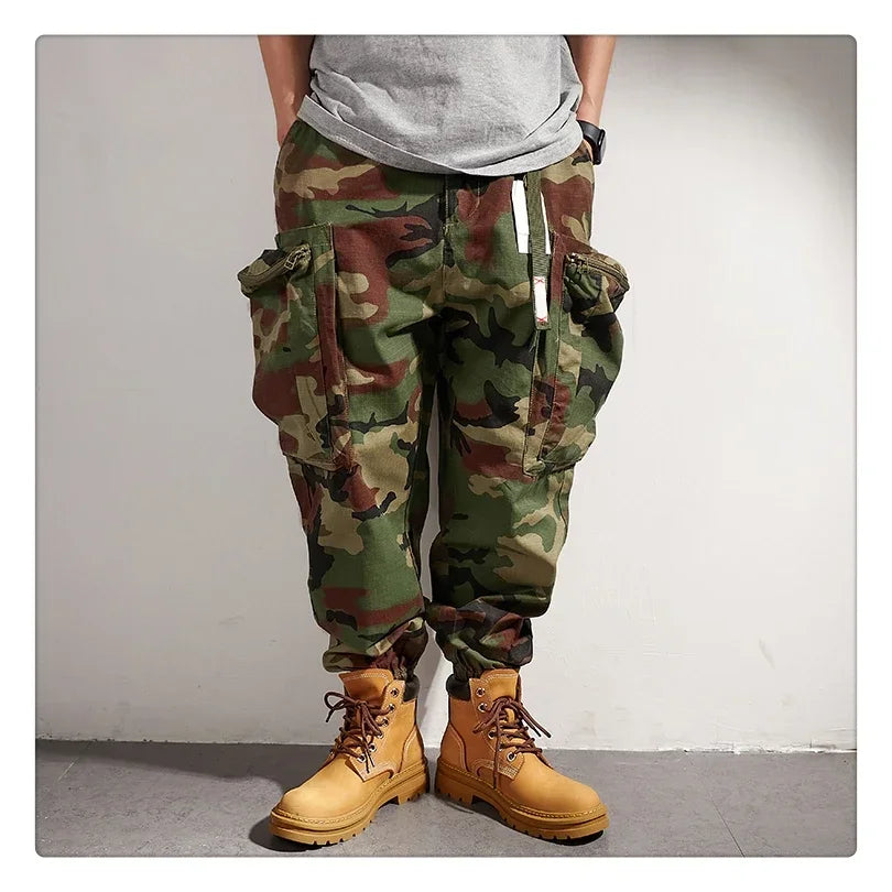 Plus Size American Outdoor Function Camouflage Tactical Cargo Pants Men Trousers Japanese Harajuku High Quality Baggy Joggers