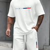 Men's Tracksuit 2 Piece O-neck Short Sleeve Shirt Shorts Set Men's Running Suit Plus Size T shirts Man Clothing Summer T-shirt