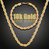 3mm Plated 18k Gold Fried Dough Twist Chain Necklace Bracelet Hip-hop Twisted Rope Cuban Lovers Party High-end Jewelry Gifts