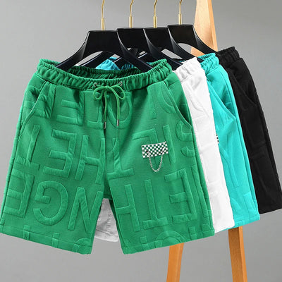 Neue Mode gestrickte Shorts Herren Bequemer elastischer Bund Kleidung Männliche atmungsaktive kurze Hosen Übergröße