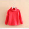 2025 Spring Autumn 2-10 Years Children'S Candy Color Sweet Long Sleeve High Neck Unisex Kids Girl Boy Basic Turtleneck T-Shirt