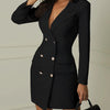 New Women Blazer Elegant Office Lady Dress Long Sleeve Black White Spring Summer Female Causal Fashion Large Size Suit 2025