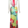 Weird Puss Colorful Leopard Women 2 Piece Set Y2K Beach Vacation Halter Tank Tops+Wrapped Maxi Skirts Matching Vacation Clubwear