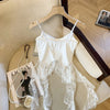 SINGREINY Summer Irregular Sexy Camisole French Style Sleeveless Sheath Camis 2025 Women Lace Spliced Solid Streetwear Camis