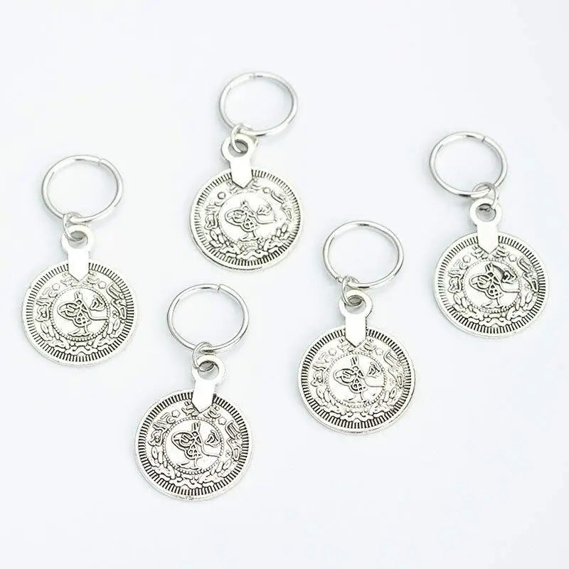5-50 Pcs/set Opening Silver Hair Ring Hip-hop Hair Braid Charm Dreadlock Beads Clips Cuffs Rings Jewelry Dreadlocks Accessories