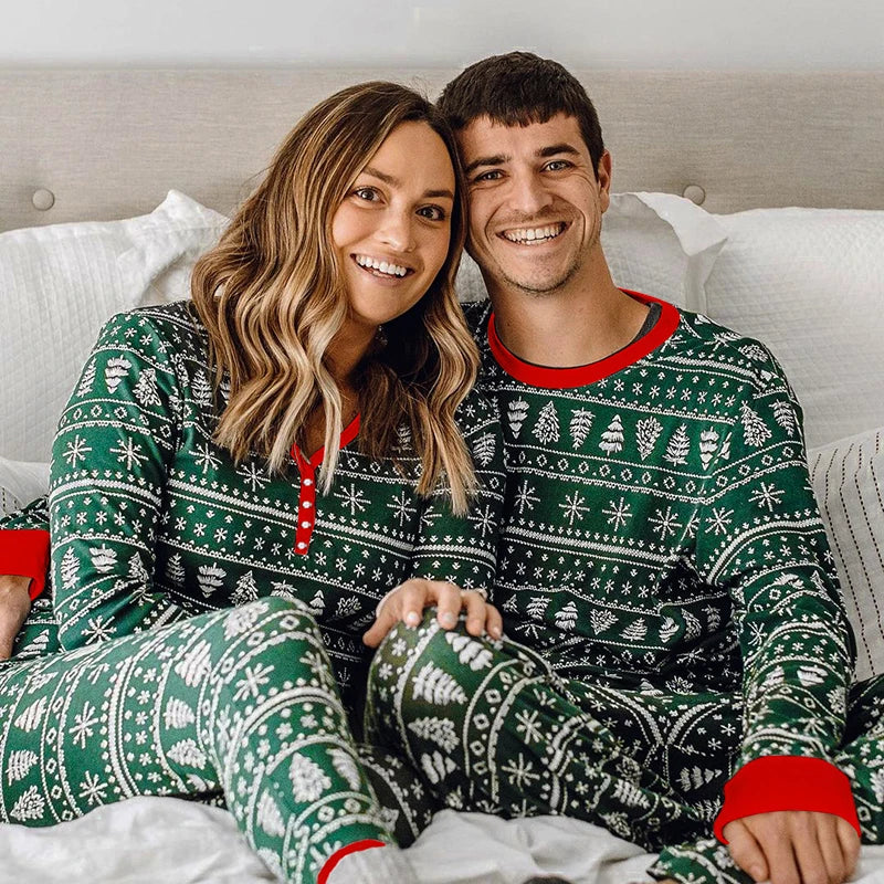 Merry Christmas Family Matching Outfits All Elk Print Mother Father Kids Pajamas Set Soft Loose Sleepwear Xmas Look Gift Pyjamas