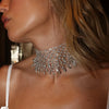 Funkelnde Quaste Halskette Luxus Kette Strass Mesh Weibliche Boho Kurze Kristall Choker Halsband Statement-Kette Hochzeit Schmuck