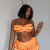 Dulzura Women'S 2 Piece Pleats Shorts Set Sleeveless Strappy Crop Tops And Sexy Shorts Matching Set Party Club