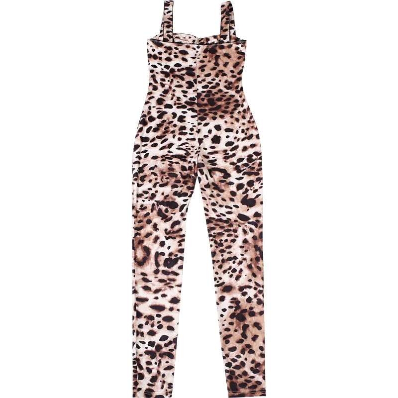 Leosoxs Sexy Jumpsuit Damen Ärmellos 2025 Sexy Trend Leopardenprint Ärmelloser Street Fit Stretch Aktivität Workout Overalls