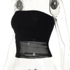 Mesh Corset Black Crop Top Women Patchwork Tube Top Sexy Sleeveless Off Shoulder Cami Summer Streetwear Slim Strapless Tank Tops