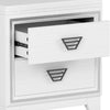 3-teiliges Schlafzimmerset Queen-Size Polsterbett mit LED-Beleuchtung, Nachttischen, 3-teiliges Schlafzimmermöbel-Set aus Holz, Weiß