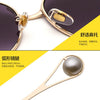 Fashion Model Ocean Gelb Quadratische Sonnenbrille Damen Luxusmarke Oversized Shades Perle Chic Sonnenbrille für Damen Herren Oculos