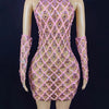 High Quality Sparkling Rainestone Sexy Bodycon Mini Dress Birthday Celebrate Evening Party Dress
