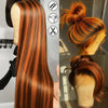 250% 4/350 Highlight Ombre Bone Straight 13x6 Lace Front 100% Human Hair Wigs Ginger Orange Brown Colored 13x4 Lace Frontal Wig