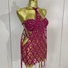 Sexy Sparkly Sequin Diamond Mesh Transparent Two Piece Set Women Celebrate Evening Party Birthday Dress Stage Photo Shoot Wear