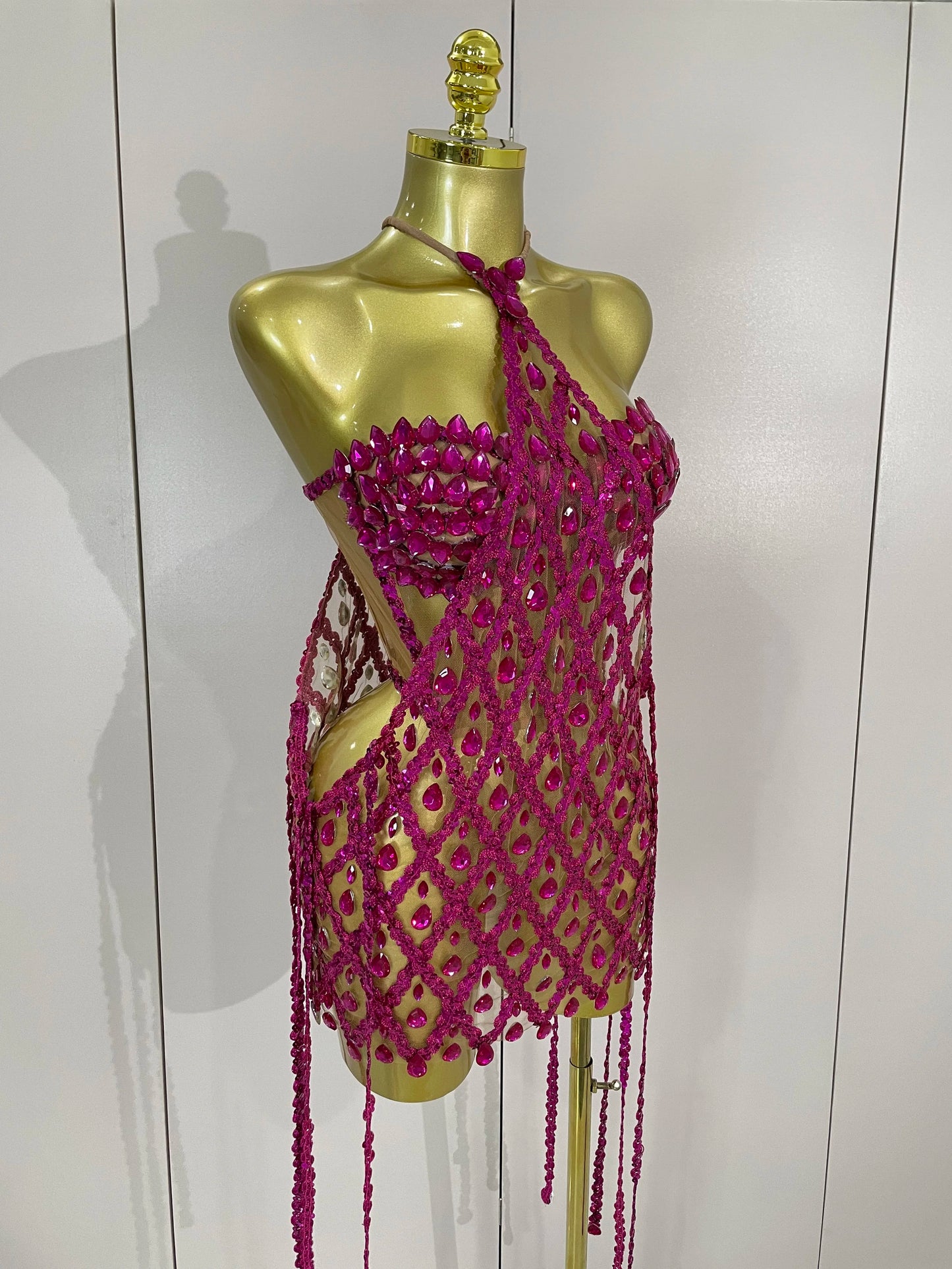 Sexy Sparkly Sequin Diamond Mesh Transparent Two Piece Set Women Celebrate Evening Party Birthday Dress Stage Photo Shoot Wear