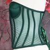 Women Mesh Corset Bustier With Cups Overbust Tight Shaping Tops Strapless Transparent Bodice Slimm Waist Wedding Lace Up Boned