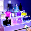 Acrylic Display Rack with LED Lights - 3 Tier Nail Polish Perfume Rack and Display Ladder Rack,,Figures Stand,Clear Cupcake Rise