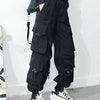 Women Cargo Pants 2023 Harem Pants Fashion Punk Pockets Jogger Trousers With Chain Harajuku Elastics High Waist Streetwear