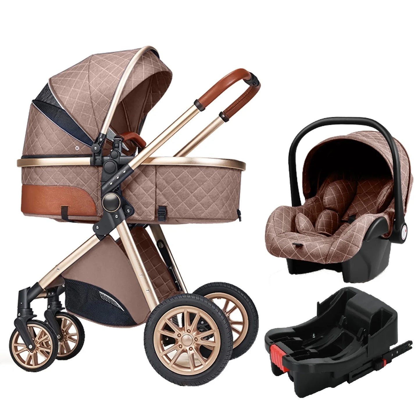 Kinderwagen 3 in 1 Kinderwagen für Babys, leichte Buggys, Babykutsche, ISOFIX BASIS, Baby Reisekinderwagen, Neugeborenenkinderwagen