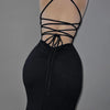 AltGoth Fairycore Sexy Midi Kleid Damen Streetwear Mall Gothic Rückenfrei Schnürung Neckholder High Waist Bodycon Kleid Partywear weiblich