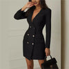 New Women Blazer Elegant Office Lady Dress Long Sleeve Black White Spring Summer Female Causal Fashion Large Size Suit 2025