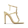 Liyke Sommer Fashion Kristallkette Knöchelriemen Sandalen Damen Hochzeit Bankett Schuhe Sexy Spitze Zehen High Heels Gold Silber