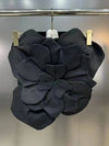 DEAT Fashion New Women's Multi 3D Flower Strapless Tops 2026 Summer Trendy Sleeveless Backless Zipper Camisole Female 11XX9050