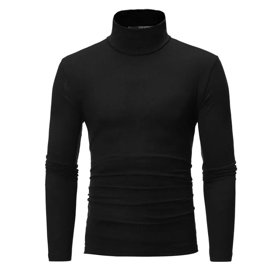 Long Sleeve T-shirt Thermal Underwear Tops Men Winter Clothes Thermal Shirt Autumn Men's Winter Tights High Neck Thin Slim Fit