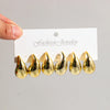 3 Pair/Set Chunky Gold Plated Waterdrop Hoop Earrings for Women Smooth Multicolour Acrylic Tear Drop Earring Lightweight Jewelry