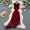 Sexy Backless Knit tassel High Waist Pleated Dress Casual A-line Dress Beach Vestidos Women Evening Party