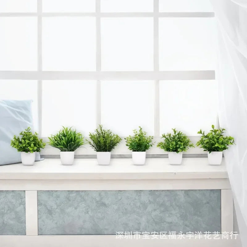 Künstlicher Bonsai Grüne Kunstpflanze Eukalyptus Blume Topfpflanze für Innen- und Außenbereich Haus Schlafzimmer Garten Dekorationszubehör