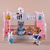 1:12 Puppenhaus Eiswagen Babybett Simulation Miniatur Szene Display Dessertauto Etagenbett Badezimmer Küche Spielzeug für Mädchen