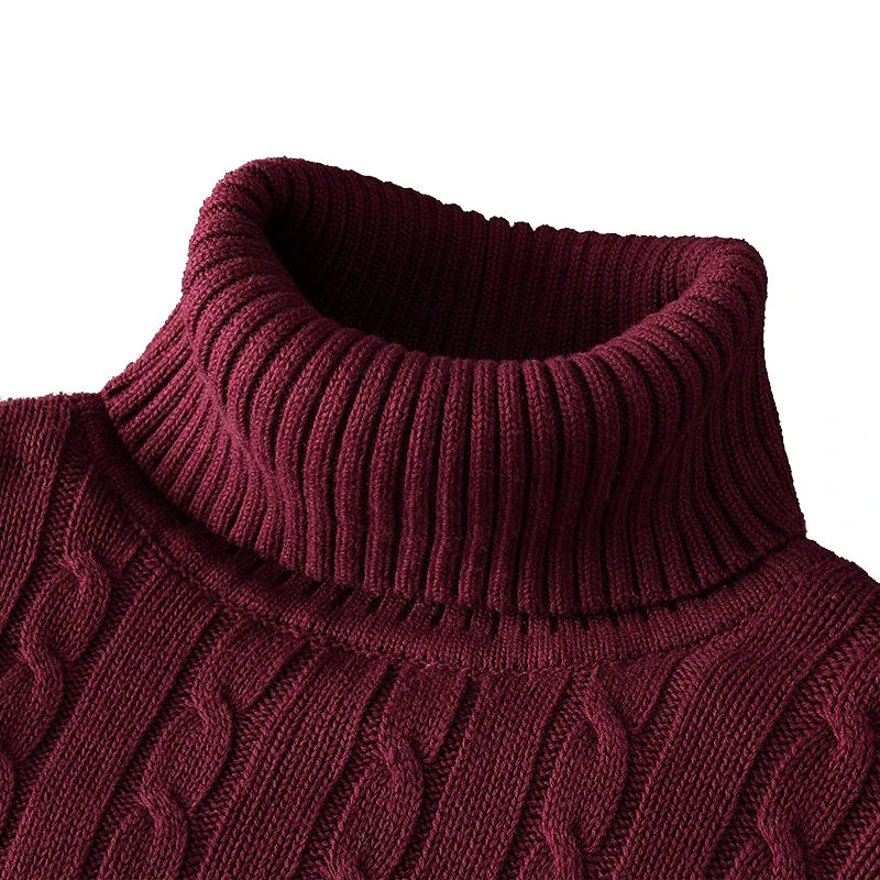 Neuer Rollkragenpullover Herren Freizeit Rollkragen Strickpullover Warm Halten Herren Pullover Wollpullover