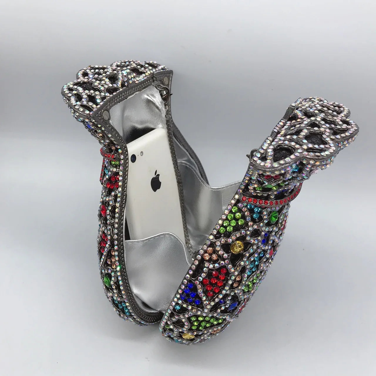 Neueste Blumenvase Strass Abendtaschen Frauen Kristall Handtaschen Metallkette Elegante Partytaschen Luxus Designer Clutch Geldbörse