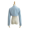 2023 Herbst V-Ausschnitt Offene Nähte Cropped Blazer Damen Langarm Kurze Anzüge Mode Oberbekleidung
