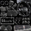 27PCS/Set Women Bling Universal Fit Polyester Steering Cover Shiny License Frame Phone Holder Coasters Tools Car Accessorie