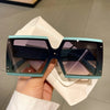 KAMMPT Quadratische Oversize-Sonnenbrille Unisex Trendige Verlaufs-Goggle Luxusmarken-Design Sonnenbrille