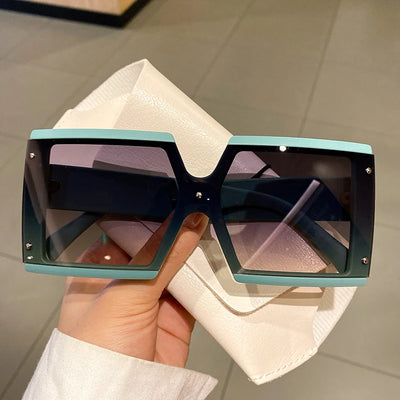 KAMMPT Quadratische Oversize-Sonnenbrille Unisex Trendige Verlaufs-Goggle Luxusmarken-Design Sonnenbrille